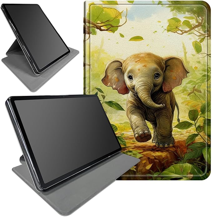 Case for Amazon Fire HD 10 Tablet (5th/7th/9th Generation2015/2017/2019 Release)360 Degree Rotating Swivel Stand Protective Cover for Fire HD 10 TabletBaby Elephant