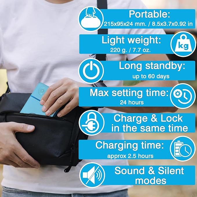 Cellphone Lock Box - Timer Locked Box for Self-Discipline Portable Time Phone Safe Lock for iPhone and Android Mobile Phones Lockbox for Cell Phones to Reduce Screen Time (Blue)