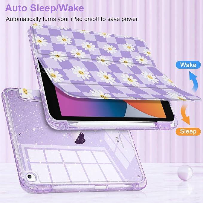 Cool Flower & Purple Checkerboard