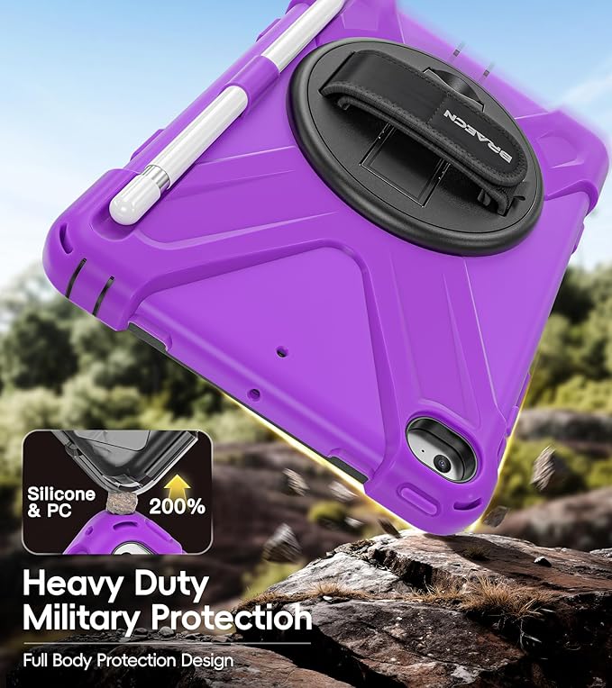 BRAECN iPad mini 5 CaseiPad mini 4 Case Heavy Duty Shockproof Protective Rugged Case with Pencil HolderHand StrapKickstand Shoulder Strap for iPad mini 5th/4th Generation 7.9 Inch for Kids