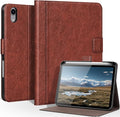 Genuine Leather Case for iPad mini 7th/6th Gen 8.3 inch Premium Folio Cover with Apple Pencil Holder Auto Wake/Sleep Adjustable Stand &amp Magnetic Closure Red Brown