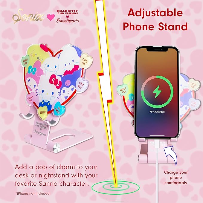 Sonix x Sanrio Character Phone Stand | Adjustable Cell Phone Holder Desk Stand Dock | Hello Kitty &amp Friends x Sweethearts