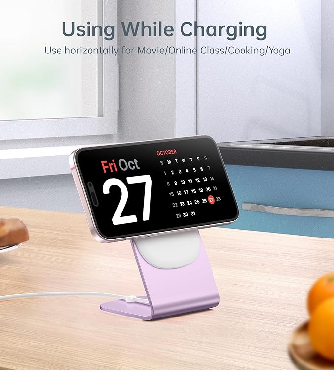 Magnetic Wireless Charger for iPhone 17/16/15/14/13/12 - Mag Charger+20W USB C Adapter Fast Wireless Charging Stand/Pad with 5ft Cable for iPhone 17/16/15/14/13/12 Pro Max Plus Mini 17 Air Pink