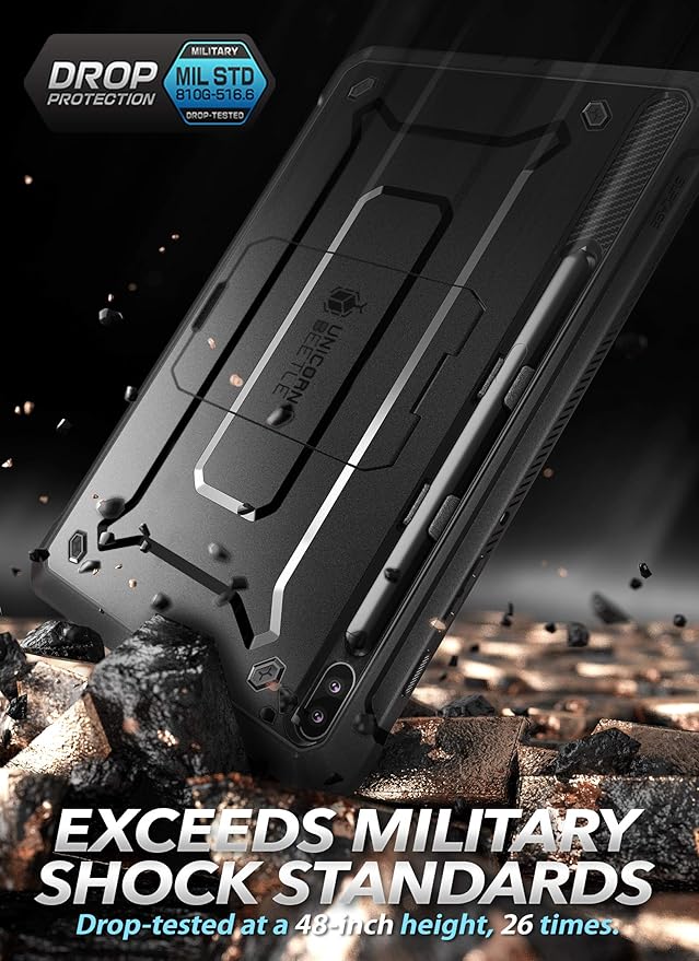SUPCASE UB Pro Series Case for Galaxy Tab S6 with Built-in Screen Protector Full-Body Rugged Kickstand Protective Case for Galaxy Tab S6 10.5 Inch Model SM-T860/T865/T867 2019 Release (Black)