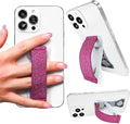 LOVEHANDLE PRO Premium Phone Grip - Elastic Phone Strap - Magnetic Phone Mount and Kickstand for Smartphone and Tablet - Cranberry Glitter
