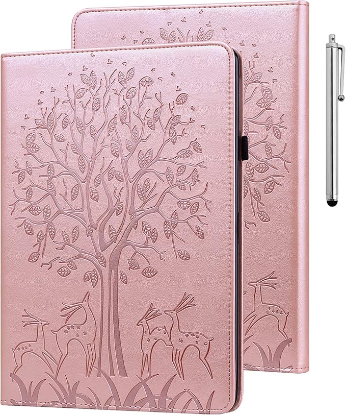 ALILANG for Kindle Fire Max 11 Case (13th Generation 2023 Release) Tree Embossed PU Leather Card Slot Shockproof Smart Cover for Kindle Fire Max 11 2023 Tablet Case -Golden