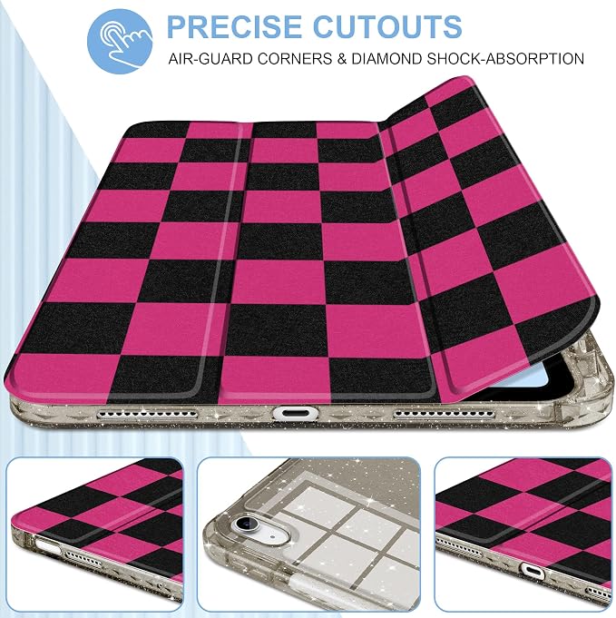 Rose Pink & Black Checkerboard