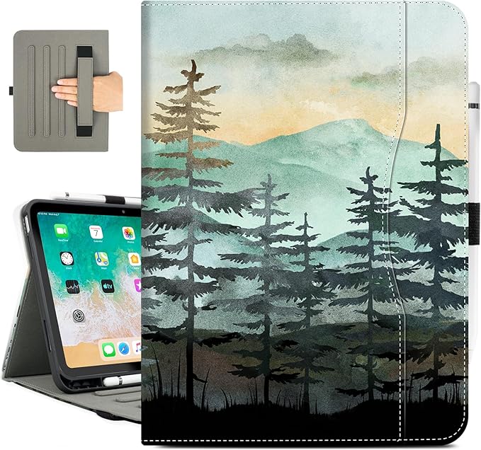 Vimorco Case for iPad (A16) 11th Generation 11 inch (2025)for iPad 10th Gen 10.9 inch (2022) Pencil Holder&ampHand Strap&ampPocketMultiple Stand Protector Folio CoverAuto Wake/SleepYellow Green