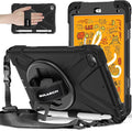 BRAECNstock for Apple iPad mini 5/4 Case 2019/2015 7.9 Shockproof Protective Cover with Pencil Holder Rotating Hand Strap &amp Stand Shoulder Strap Case for iPad mini 5th/4th Generation Black