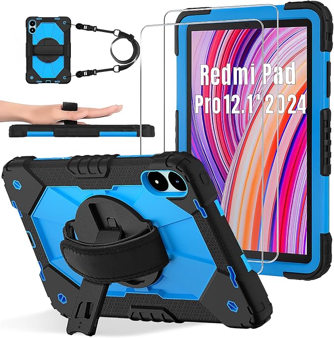 Black/Blue+2PCS Glass