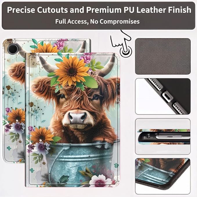 Floral Highland Cow