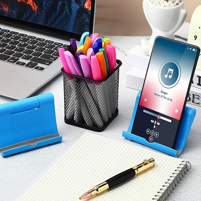 Wenqik 36 Pcs Cell Phone Stands Foldable Tablet Mobile Stand Adjustable Multi Angle Tablet Holder Compatible with Phone 15 14 13 12 11 Pro Xs Xs Max XR 8(Blue)