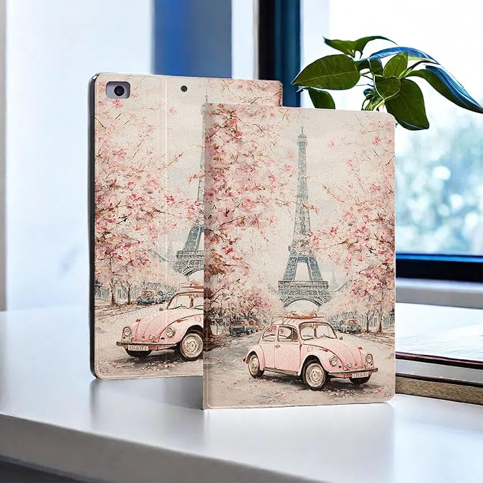 Paris Cherry Blossom Eiffel Tower Pink Beetle