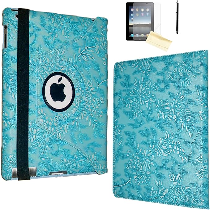 Embossed Blue Flower