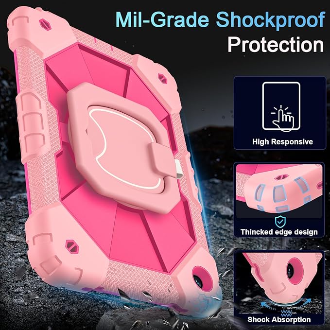 Case for Samsung Galaxy Tab A9+/ A9 Plus 11 Inch (SM-X210/X216/X218) with Screen Protector/360 Rotating Stand Military Grade Shockproof Cover for A9 Plus Tablet Case