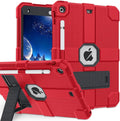 Case for iPad 9th/8th/7th Generation 2021/2020/2019(10.2 inch) Heavy Duty Shockproof Rugged Protective 10.2 Cover with Built-in Stand for iPad 9 8 7 Gen(Black+Red)