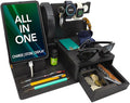 Nightstand Organizer- Bedside Docking Station for Men- Unique Gifts for Husband Father or Dad from Wife Son or Daughter- Desk Organizer for Phone Watches Wallet &amp Accessories (Black)