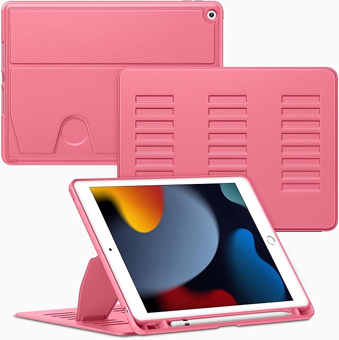 VIKESI Case for iPad 9th / 8th / 7th Generation 10.2 inch (2021/2020/2019 Released)Multiple Angles Magnetic Stand CoverShockproof BackPencil Holderand Auto Sleep/WakeWatermelon