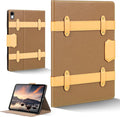 Case for iPad A16 11th Gen 11 InchiPad 10th Gen. 10.9 InchLeather Folio Cover with Auto Wake/Sleep Adjustable StandDetachable Magnetic Closure Protection Case-Multiple Straps Yellow Brown