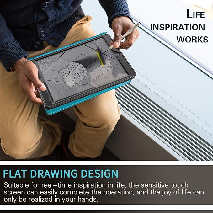AICase iPad 7th Generation 10.2 9th /8th/7th Generation/iPad 10.2 2021/2020/2019 Waterproof Protective with Built-in Screen Protector Shock-Absorbing Bumper Dustproof Full-Body Case