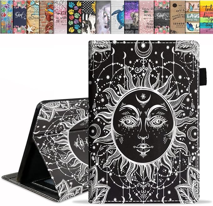 Celestial Sun and Moon Boho Mystic Tribal Drawing
