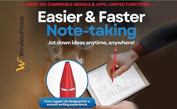 Stylus Pen Pencil Gen - Replacement for Apple iPad Pro Mini Air iOS &amp Android Tablets - Red