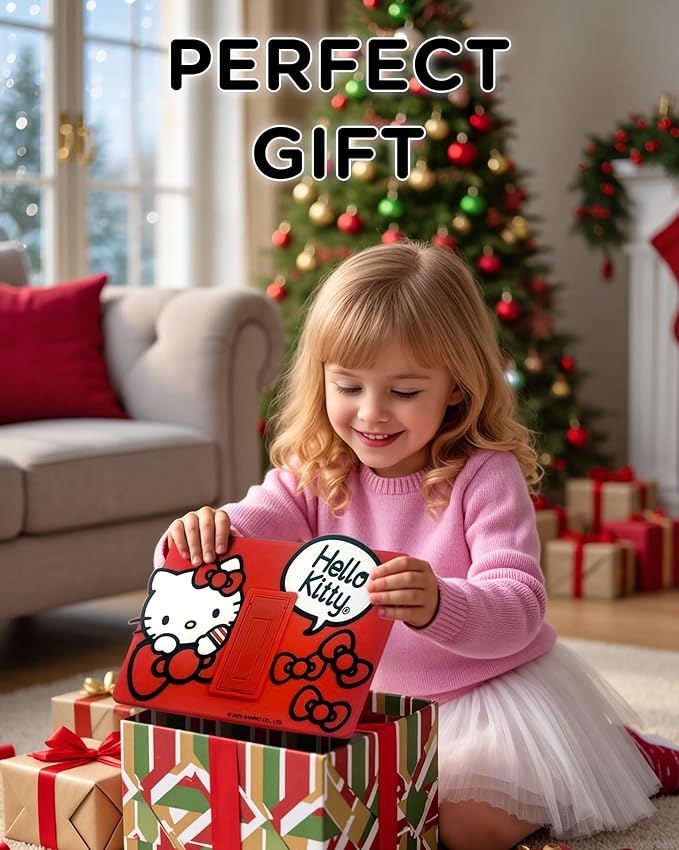Hello Kitty Kids iPad Case - 10.9 Inch Case for iPad 10th Generation (2022) &amp A16 11th Generation 11 inch (2025) - Tablet Cover with Stand Shockproof Silicone Protector
