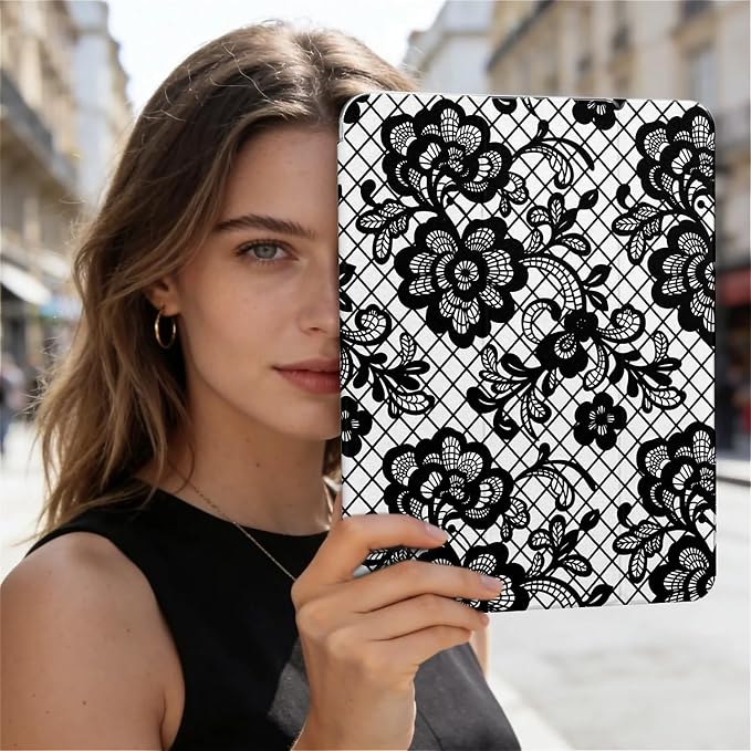 Black lace floral Graphic Aesthetic