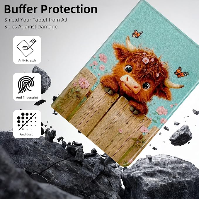 Highland Cow with Butterfly