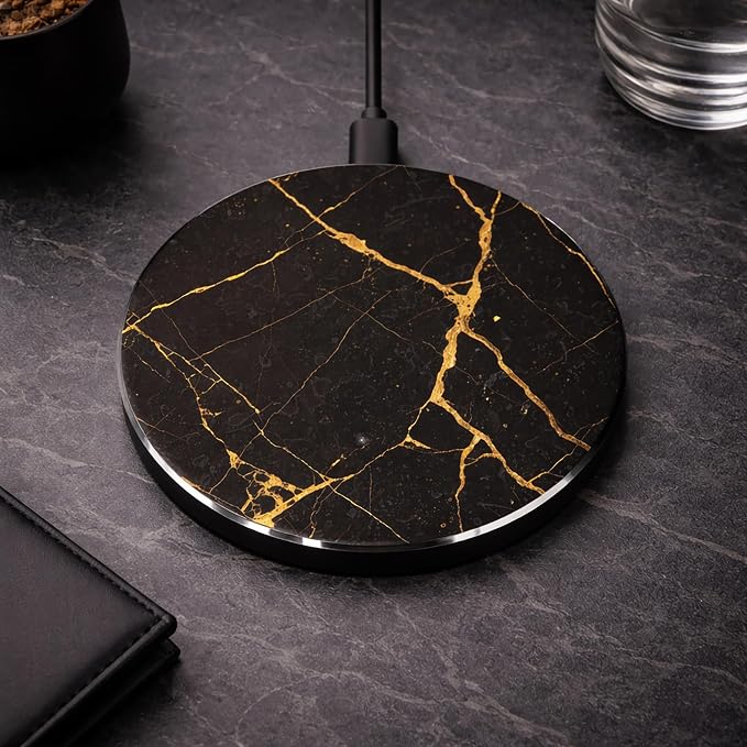 Black with Gold Veins