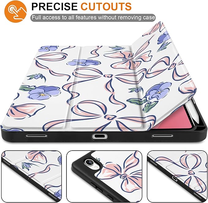 DONGKE Case for Samsung Galaxy Tab S11 5G 11 2025 Model (SM-X730/X736B) Slim Lightweight Trifold Stand Cover with S Pen Holder Auto Sleep/Wake Soft TPU Shockproof Back Pansies Flower