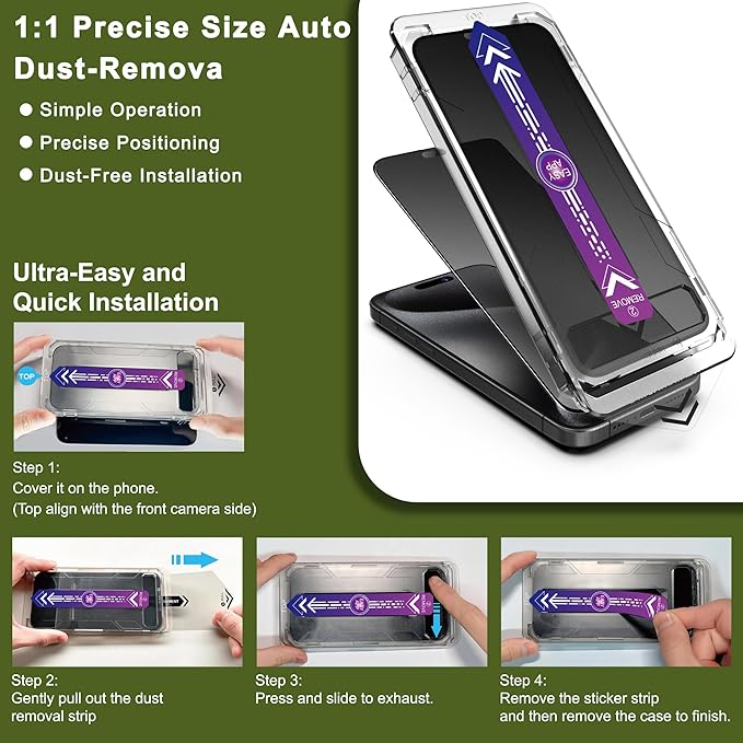 2 Pack Matte Privacy Screen Protector for iPhone Air 6.5 - Anti-Glare Anti-Spy Tempered Glass 9H Scratch Resistant Smooth Responsive Touch &amp Easy Installation