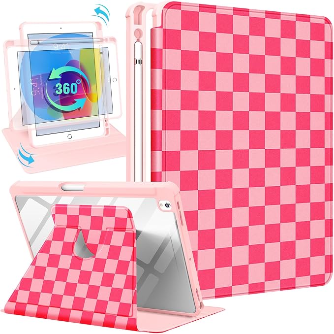 5-for iPad 789-Light Red Plaid