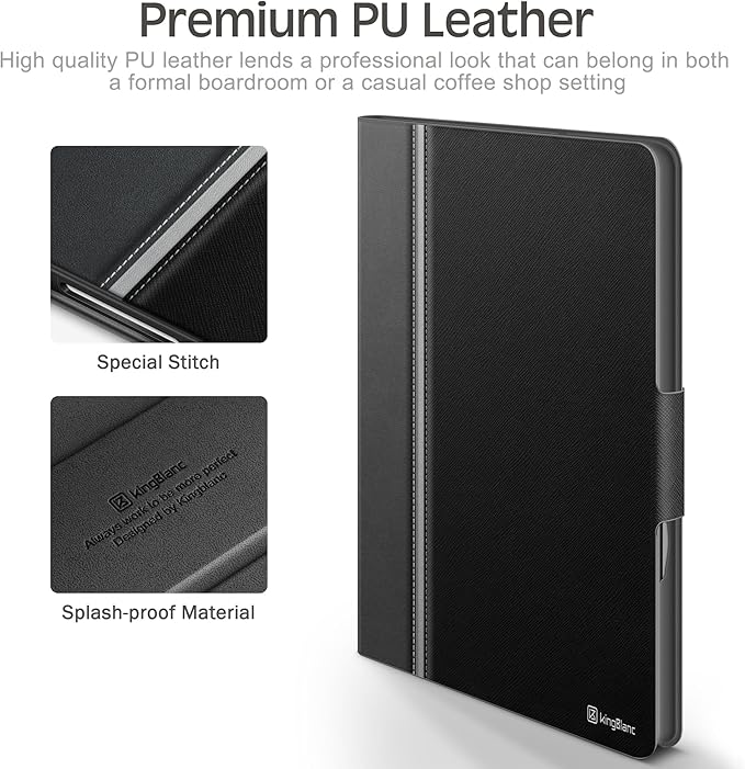 KingBlanc for iPad mini 7 (A17 Pro) Case iPad mini 7th/6th Generation Case (2024/2021 8.3-inch) with Pencil Holder PU Leather Stand Cover Auto Sleep/Wake Multi-Angle for Viewing/Typing Black