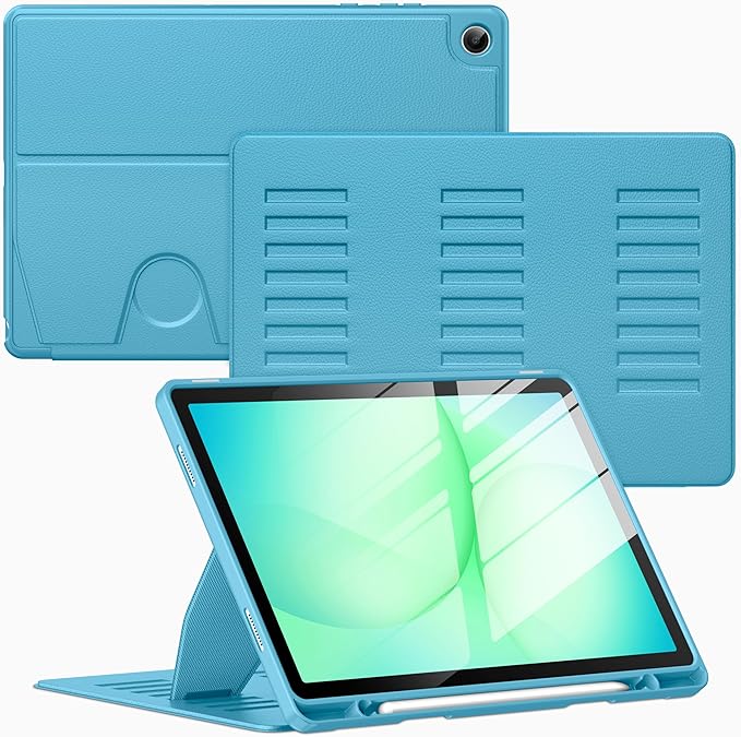 VIKESI Case for Samsung Galaxy Tab A11+ Plus 11 inch 2026 Model (SM-X230/X236)Multiple Angles Stand CoverSoft BackPencil Holderand Auto Sleep/WakeSky Blue