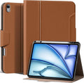 for iPad Air 13 inch Case 2024/2025 M3/M2 Model Premium Smart Folio Cover with Auto Wake/Sleep Apple Pencil 2 Holder Multi-Angle Stand and Secure Buckle Closure (Brown)