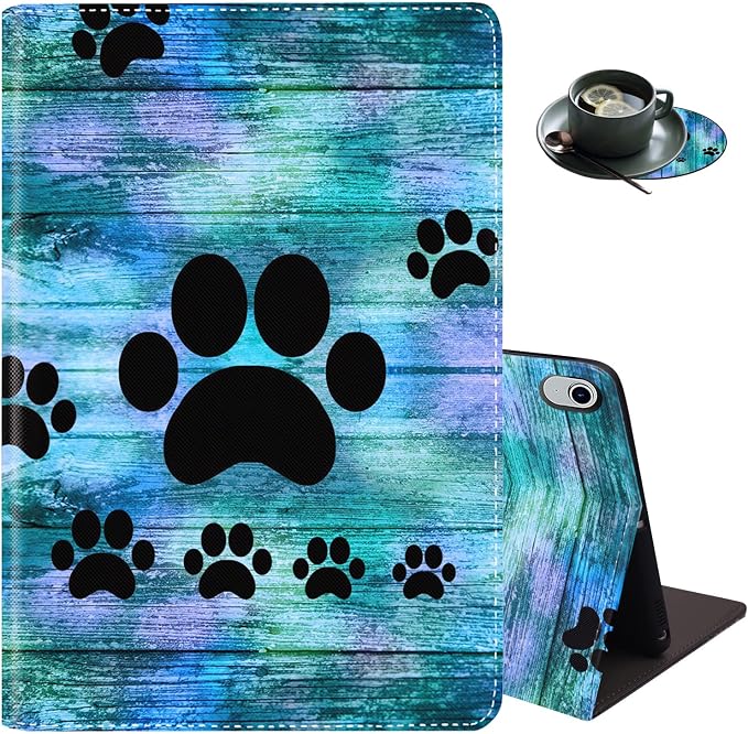 Antique Blue Wood Grain Dog Paw