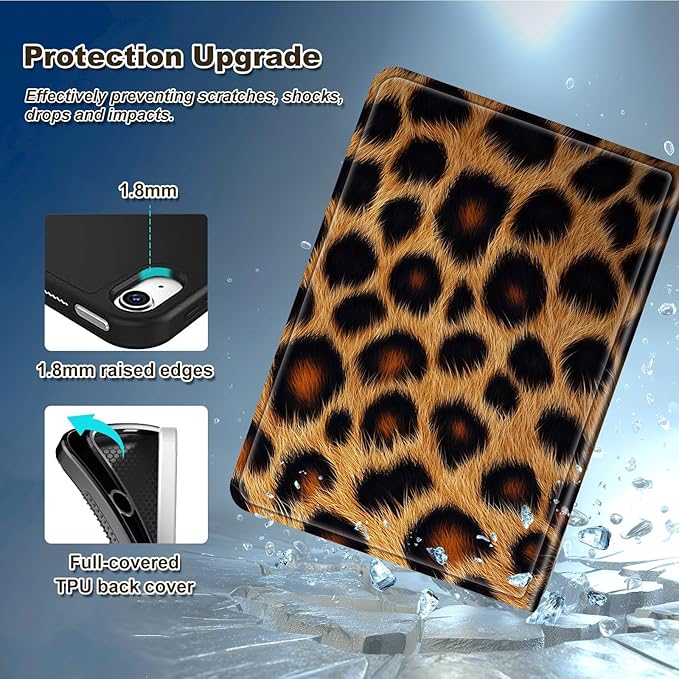 Case for Amazon Fire Max 11 Tablet Case (13th Generation 2023 Release) Multi-Angle Viewing Leather Smart Stand Back Cover with Auto Sleep Wake Leopard