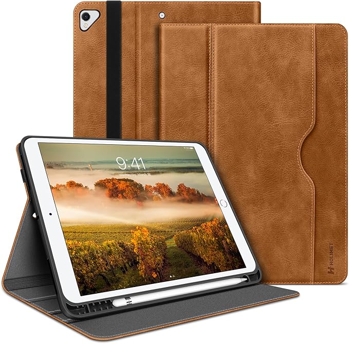 H HOLIMET Case for iPad Air 3rd Generation/iPad Pro 10.5 inch with Pencil Holder Soft TPU Stand Smart Cover Auto Wake/Sleep Stand for 10.5 iPad Air 3 2019 / iPad Pro 2017 (Brown)
