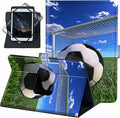 for Universal 10 10.1 Inch Android Tablet Case 360 Degree Rotating Leather Stand Folio Cover for iPad 9.7/10.2/10.5/Galaxy Tab 9-10.5/Fire HD10 &amp More 9.0-10.5 Inch TabletFootball Field