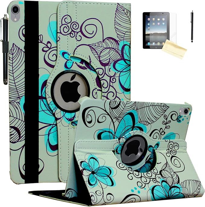 Case for iPad A16 11-inch (11th Gen 2025) for 2022 iPad 10th Generation 10.9 inch Rotating Stand Smart Magnetic Cover for Model A3354 A3355 A3356 A2696 A2757 A2777 (Lotus Flower)