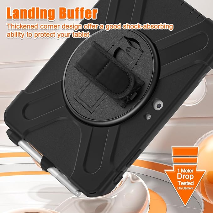 ZenRich Rugged Case for Surface Go 4 (2023)/Surface Go 3 (2021)/ Surface Go 2 (2020) Surface Go (2018) with Pen Holder Heavy Duty Shockproof Case with 360° Rotating Kickstand Hand &amp Shoulder Str