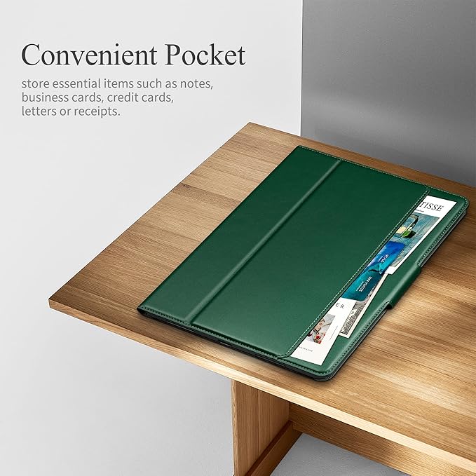 auaua Case for iPad (A16) 11th Generation 11 Inch 2025 iPad 10th Generation 10.9 Inch 2022 with Pencil Holder and Pocket Typing Angle Muti-Stand Magnetic Closure Auto Sleep/Wake (Green)
