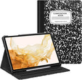 Fintie Case for Samsung Galaxy Tab S8 Plus 2022/S7 FE 2021/S7 Plus 2020 12.4 Inch with S Pen Holder Multi-Angle Viewing Cover with Pocket Auto Wake/Sleep Composition Book