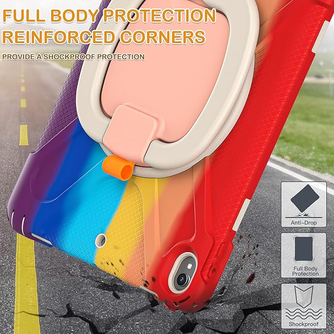 BRAECN Kids Case for iPad Pro 10.5” 2017/ iPad Air 3 Case 2019 Heavy Duty Rugged Hard Case Silicone with Pencil Holder Carrying Strap&ampKickstand for iPad Air 3rd Gen A1701 A1709 A2152-Colorful Re