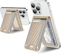 ExtreLife For Magsafe Wallet Adjustable Stand and Open ID Window Magnetic Wallet for iPhone 17/16/15/14 Pro Max/14 Pro/14/14 Plus/13/12 Series 9 Cards Champagne Gold