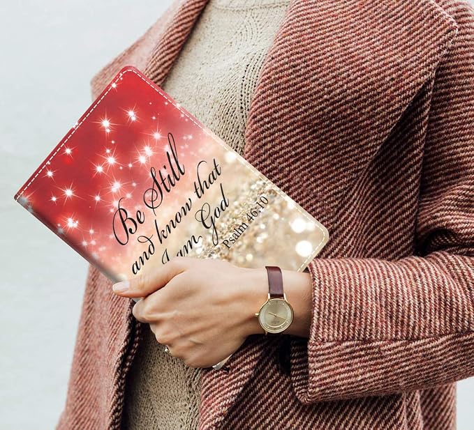 Red Glitter Quote Bible Verse Psalm 46:10
