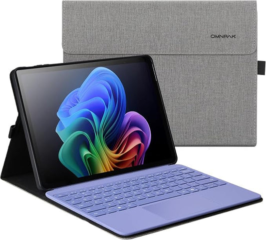 Omnpak Case for Microsoft Surface Pro 12 2025 Lightweight Protective Multiple Angle Viewing Stylus Holder Compatible with Type Cover Keyboard