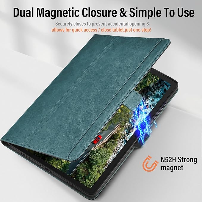 Case for Samsung Galaxy Tab A11+/A11 Plus/A9+ Plus 5G Tablet 11 Inch 2026/2023 (SM-X230/X236/X238/X210/X216/X218u) with PocketMagnetic ClosureMulti Angle CoverAuto Sleep/WakeLake Blue