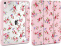 Case for iPad (A16) 11th Generation 11 inch 2025 /iPad 10th Gen 10.9 2022- Cute Patterns Light Pink Cover with Clear Back Shell Auto Wake Sleep Trifold Stand &amp Pencil Holder Elegant Rose